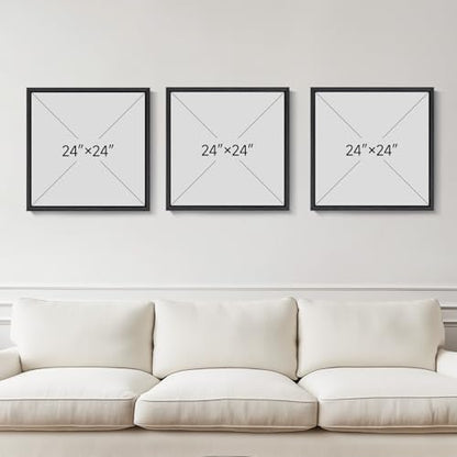 Large Framed Neutral Abstract Wall Art for Living Room, 3 Piece 24x24 Inch - color: Earth Tones, size: 24x24" (3 Pieces)