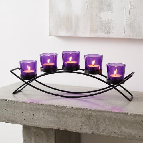 Seraphic Dining Room Table Centerepice,Tealight Candle Holder, Purple - color: Purple, size: 5 Cup