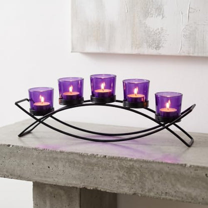 Seraphic Dining Room Table Centerepice,Tealight Candle Holder, Purple - color: Purple, size: 5 Cup