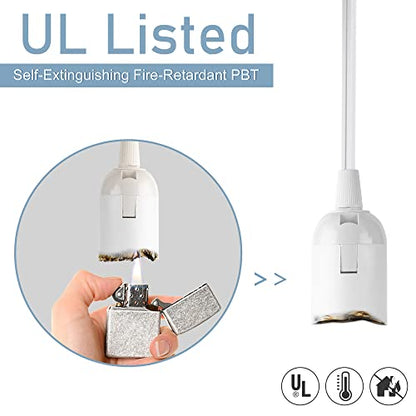 JACKYLED Extension Hanging Lantern Cord Cable 15Ft UL 1 Pack - style: 15Ft-White