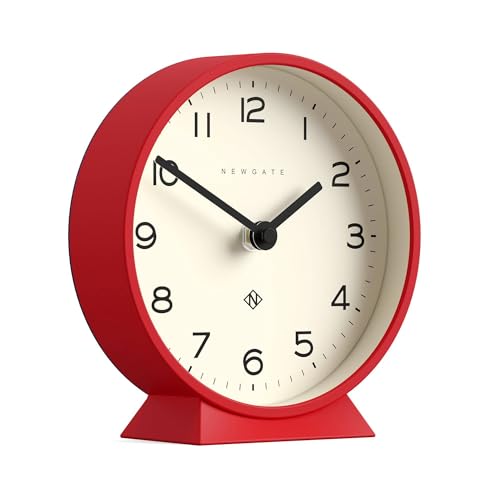 NEWGATE® M Mantel 에코 책상 시계 | 모던 라운드 디자인 | 레드 - color: 소방차 레드