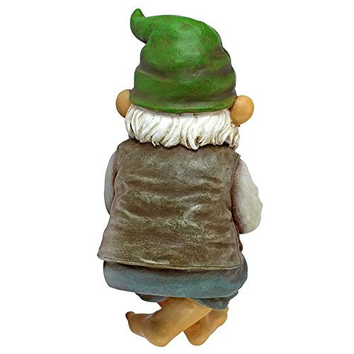 Design Toscano Ziggy with Fishing Pole Garden Gnome Indoor/Outdoor Shelf - color: Ziggy the Fishing Gnome