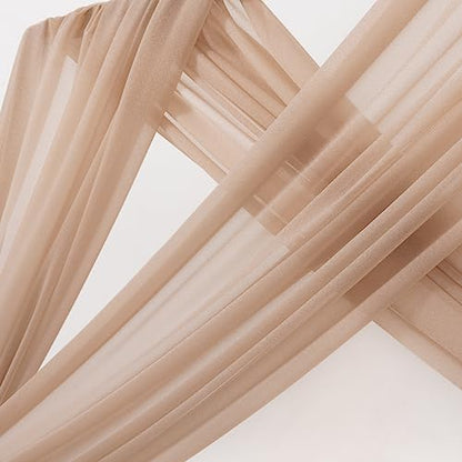 Sheer Gauze Wedding Arch Draping Fabric 29" x 20 FT 1 Panel Nude - color: Nude, size: 29"w x 240"l (Pack of 1)