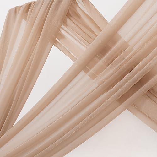 Sheer Gauze Wedding Arch Draping Fabric 29" x 20 FT 2 Panels Nude - color: Nude, size: 29"w x 240"l (Pack of 2)