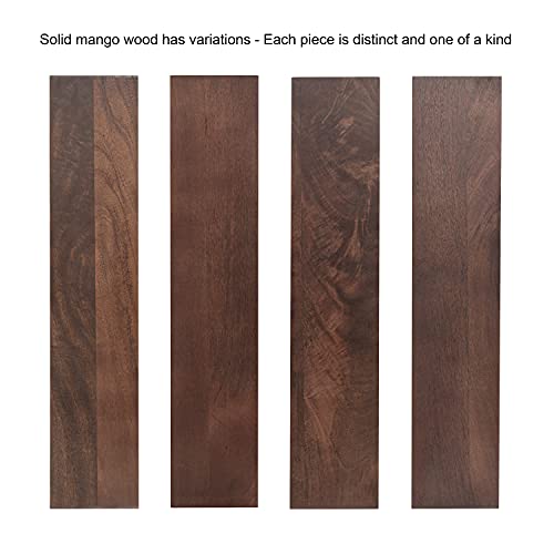 Kate and Laurel Lunara Modern Rectangle Wood Wall Mirror, 24 x 35, Walnut Brown, Mid-Century Dark Wooden Rectangular Bathroom Mirror for Over Sink with Geometric Detailing - color: Walnut Brown