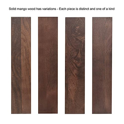 Kate and Laurel Lunara Modern Rectangle Wood Wall Mirror, 24 x 35, Walnut Brown, Mid-Century Dark Wooden Rectangular Bathroom Mirror for Over Sink with Geometric Detailing - color: Walnut Brown