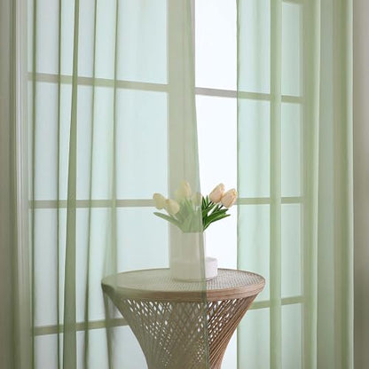 OVZME Sheer Sage Green Curtains 108 Inches Long 2 Panels Set, 59 Inch Extra Wide Lightweight Airy Sage Green Sheer Curtain for Living Room Bedroom, Filmy Voile Rod Pocket, 59Wx108L Inches - color: Sage Green, size: 59"W x 108"L (Pack of 2)