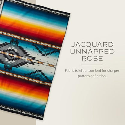 Pendleton Jacquard Unnapped Twin Blanket, 64 x 80 in, Heirloom Virgin Wool - color: Saltillo Sunset, size: Twin (64" x 80")