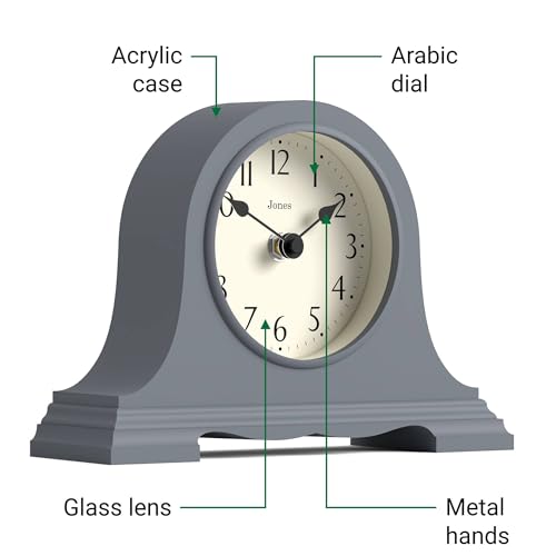 JONES CLOCKS® Speakeasy Small Mantel Clock | Napoleon’s hat Design | Blue - color: French Navy
