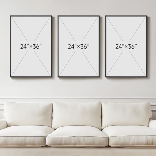 Large Framed Modern Luxury Wall Art for Living Room, 3 Piece 24x36 Inch - color: Black Gold, size: 24" W x 36" H x 3 pieces