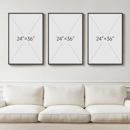 Large Framed Modern Luxury Wall Art for Living Room, 3 Piece 24x36 Inch - color: Black Gold, size: 24" W x 36" H x 3 pieces