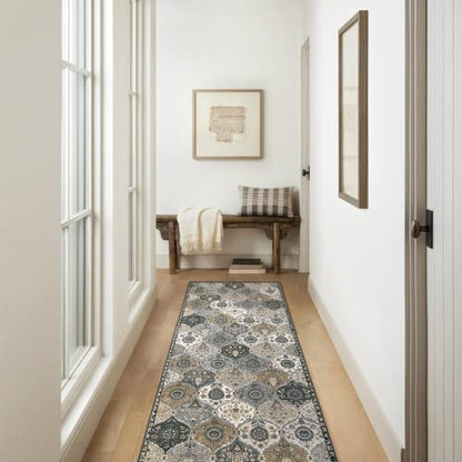 Lahome Moroccan Kitchen Runner Rug, 2'5''x8' Soft Washable Runner Non Slip - color: Dusty Grey Beige, size: 2'5'' X 8' (Runner)