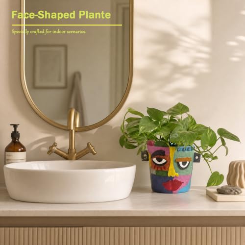 Abstract Face Planter Pot, Plant Pot for Indoor and Outdoor Plants - color: 4