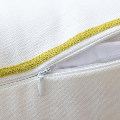 YIcabinet Pillow Covers Set of 2, Embroidered Yellow Flower Pattern Throw Pillow Cover,Square Cotton Cushion,Pillow Case for Sofa Bedroom Couch,18"x18" - color: Yellow15