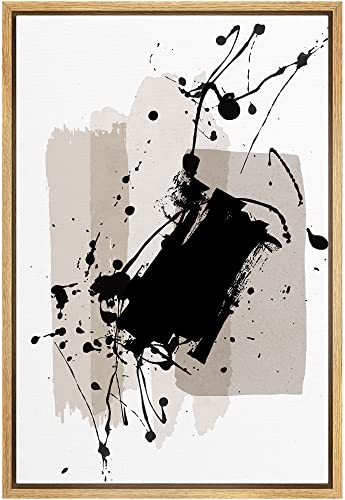 IDEA4WALL Framed Canvas Print Wall Art Alternative Spray Paint Color Block Collage Abstract Shapes Illustrations Modern Art Decorative Urban Bohemian for Living Room, Bedroom, Office - 16"x24" NATURAL - color: Ae03-2206-m36, size: 24"L x 16"W