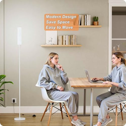 Nukanu Floor Lamp with Remote Control,White,Linen lampshade - color: white+Beige linen