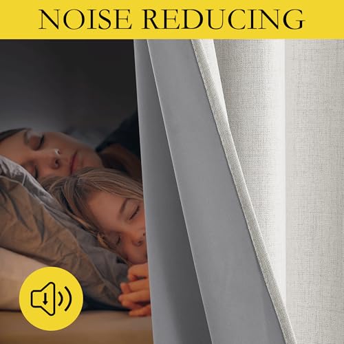 NICETOWN 100% Blackout Cafe Curtains 48 inches Long 2 PCs, Alabaster Gray - color: Alabaster Gray, size: 52"W x 48"L (Pack of 2)