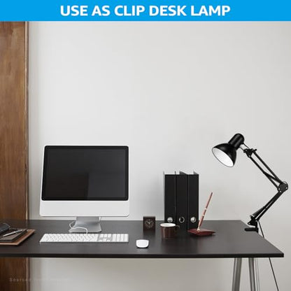 TORCHSTAR Metal Desk Lamp, Adjustable Swing Arm, E26, Black (Pack of 2) - color: Black, size: 1 Unit (Pack of 2)