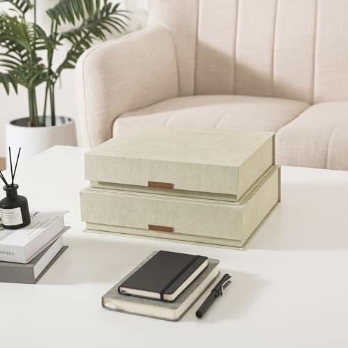 Soul & Lane - Letter Keepsake Box, Magnetic Lid, Set of 2, Ash Green - color: Ash Green