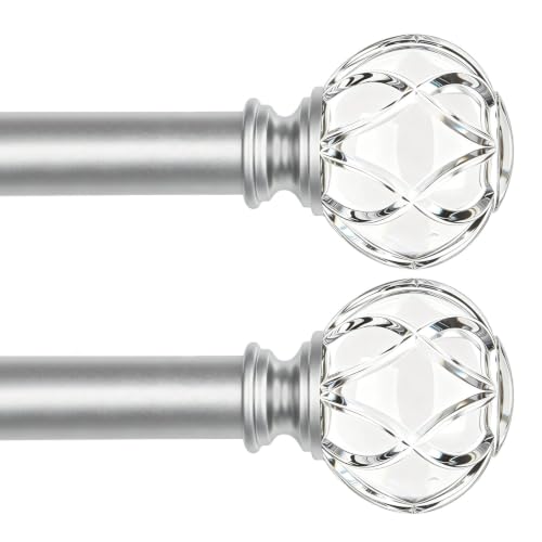 KAMANINA Silver Curtain Rods for Windows 32-58 Inch Heavy Duty Drapery Rod - color: Silver, size: 32-58"(2 pack)