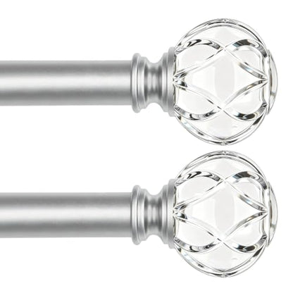 KAMANINA Silver Curtain Rods for Windows 32-58 Inch Heavy Duty Drapery Rod - color: Silver, size: 32-58"(2 pack)