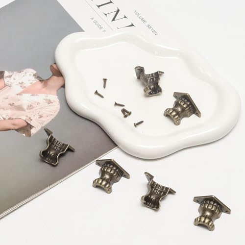 24Pcs Antique Brass Box Legs Feet Corner Protectors with Screws - size: StyleD
