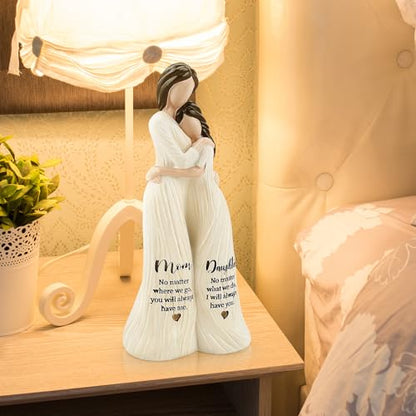Mom Birthday Gift from Daughter,Mom Daughter Gift Mother Daughter Figurines - color: White-mom Daughter