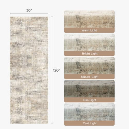 Lofus 2'6"x10' Area Rugs for Hallways, Abstract Washable Non-Slip Runner Rug, Gold - color: Grey/Gold, size: 2'6" x 10' (Rectangular)