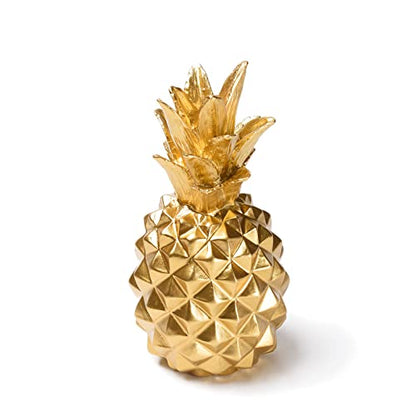 BRABUD Resin Pineapple Statue, Gold Modern Luxury Tabletop Decor, 7.8in (H) - color: Gold