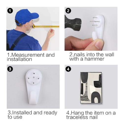 QKF 3Pcs Black White Abstract Crystal Geometric Framed Canvas Wall Art Set - color: Black and white, size: 16" X 24" X 3 pieces