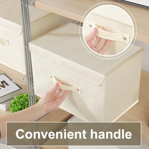Cloth Storage Baskets with Handles,Beige 15x9.8x9.8in,5 Pack - color: Beige, size: 15x9.8x9.8in(5-pack)