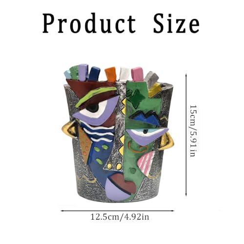Planter Pot with Drainage Hole, Abstract Face Pot - color: 3