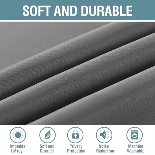 H.VERSAILTEX Blackout Curtain for Living Room Small Window Kitchen Blackout Curtains 45 inch Length Energy Saving Solid Grommet Blackout Drape, One Panel, Bluish Gray, 52" W x 45" L - color: Bluish Gray, size: 52"W x 45"L (Pack of 1)