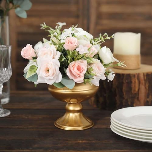 Efavormart 2 Pack | 4" Gold Metal Wine Goblet Style Flower Table Vase, Antique Indoor Outdoor Planter Pot - color: Type3