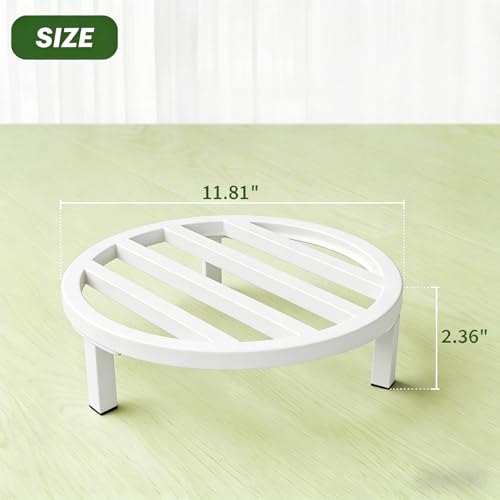 3 Pack 12 Inch Metal Plant Stands Outdoor Indoor Pot Riser,White - color: 11.81"-White