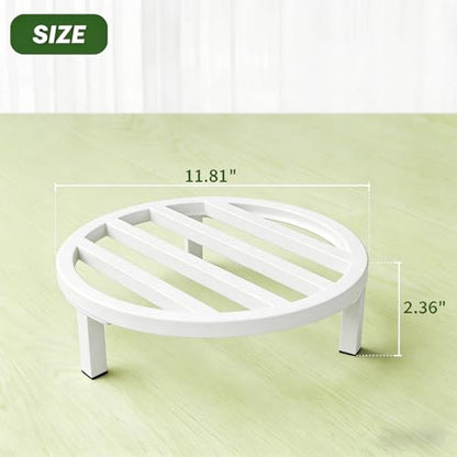 3 Pack 12 Inch Metal Plant Stands Outdoor Indoor Pot Riser,White - color: 11.81"-White