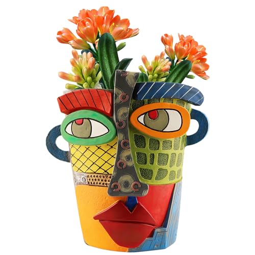 Midogaigai Abstract Face Planter Pots for Indoor Plants&Flowers Home Decor - style: Modern