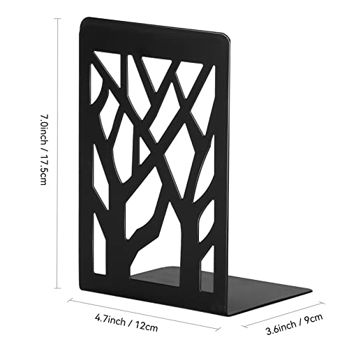 Metal Bookends Black 6 Pair - Heavy Duty Book Stoppers for Shelves - Decorative Book Ends - size: Black-6 Pair