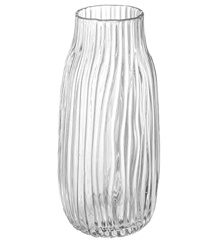 Clear Tall Vase,Large Clear Vases for Flowers,H-12.0" Simple Striped Design for Home Floor Decor,Farmhouse Decor, Centerpiece Coffee Table Decorations - color: Clear, size: H-12.0IN