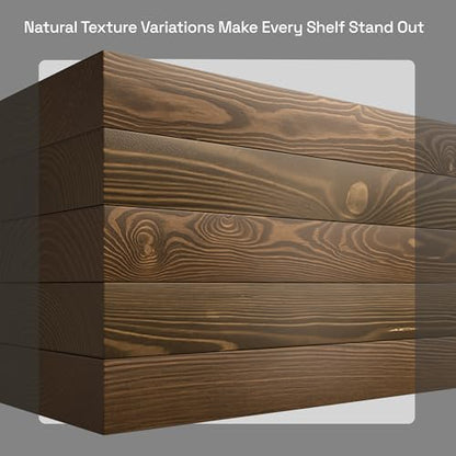 Solid Wood Floating Shelves for Wall 30 Inches Long, Walnut Wooden Shelf - color: Walnut, size: 30 Inch