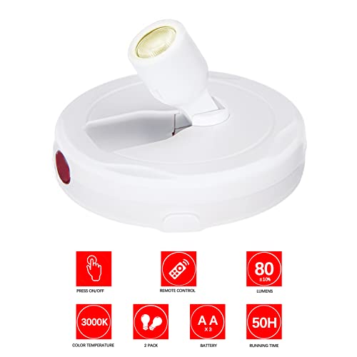 Battery Operated LED Spotlight, Indoor Picture Plant Spot Lights - color: White
