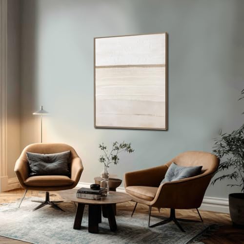 Minimalist Abstract Wall Art Framed Textured Canvas Paintings Beige Pictures Wall Decor for Bedroom Modern Artwork for Living Room Home 32x40 Inch - color: Minimalist Beige, size: 40"L x 32"W