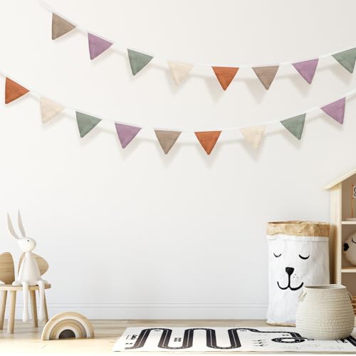 Oudain 2 Pcs Pennant Banner Flags Nursery Garland Triangle, Rich Color - color: Rich Color