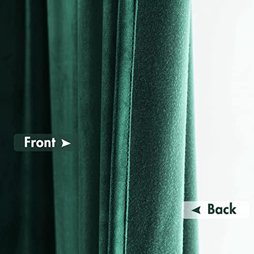 MIULEE Dark Green Blackout Velvet Curtains Drapes 72 Inch Long 52"x72" - color: Dark Green, size: 52"W x 72"L (Pack of 2)