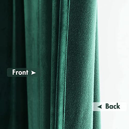MIULEE Dark Green Blackout Velvet Curtains Drapes 72 Inch Long 52"x72" - color: Dark Green, size: 52"W x 72"L (Pack of 2)