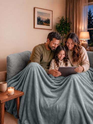Utopia Bedding Soft Fleece Bed Blanket Throw Size Ash Grey (50x60 Inch) - color: Ash Grey, size: Throw (50x60 Inch)