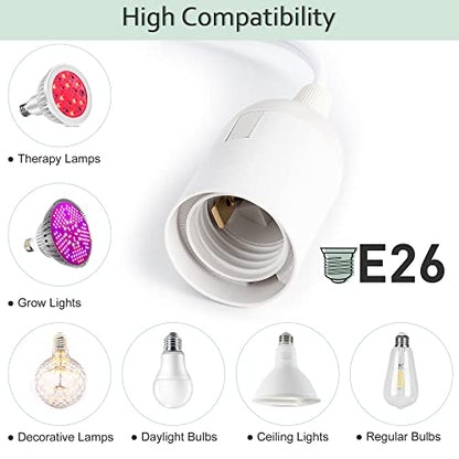 JACKYLED Extension Hanging Lantern Cord Cable Gear Switch UL 1-Pack 12Ft - style: 12Ft-White