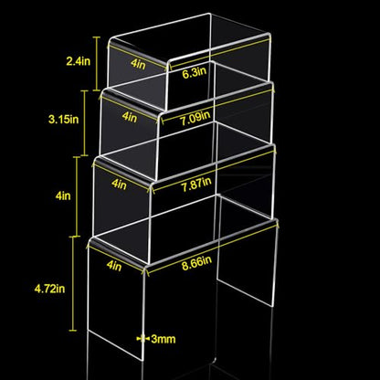 Chuangdi 20 Pcs Acrylic Display Risers, Clear Plastic Product Stand - color: Clear, size: Extra Large Set