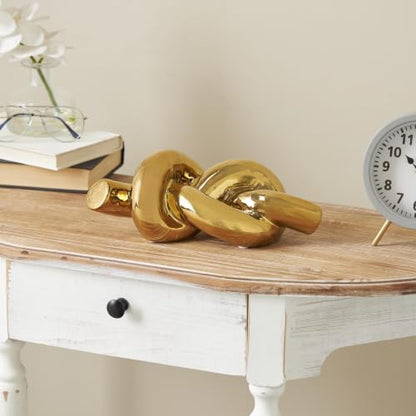 Deco 79 Ceramic Knot Sculpture, Sculpture 12" x 5" x 4", Gold - color: Gold, size: 12" x 5" x 4"