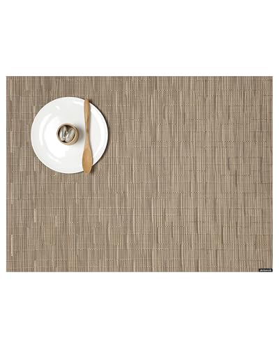 Chilewich Bamboo Placemats Set of 4, Woven Rectangle Placemats - color: Camel, size: 14"x19"